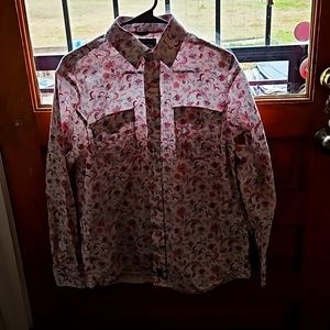 Rough Stock Men's Button Down Shirt Size M Paisley and Pearl
